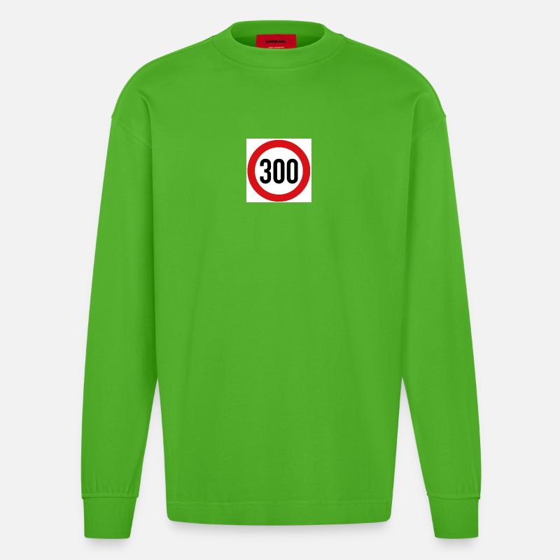 Conception du bouclier Circle 300 - Manches longues bio épais oversize fabriqué en UE - Apple Neon