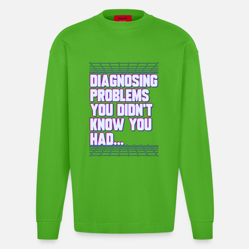 Nurse Practitioner Diagnosing Problems Nursing - Heavyweight Oversized Organic Langarmshirt Made in EU - Apple Neon