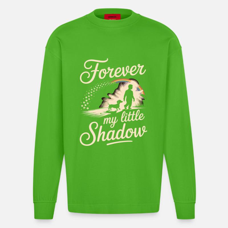 Teckel Shadow - Manches longues bio épais oversize fabriqué en UE - Apple Neon