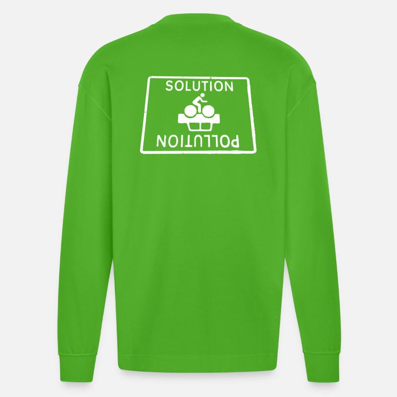 à la pollution, solution - Manches longues bio épais oversize fabriqué en UE - Apple Neon