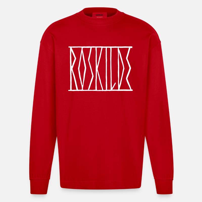 Roskilde - Heavyweight Oversized Organic Langarmshirt Made in EU - Rot