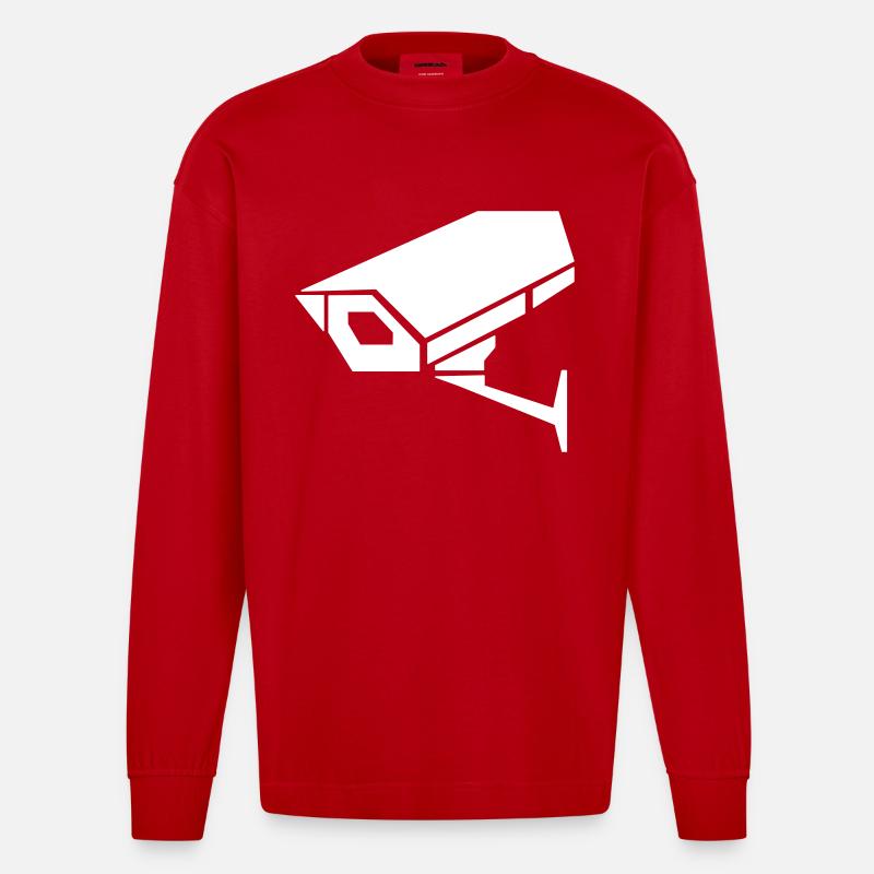 Caméra de surveillance - Manches longues bio épais oversize fabriqué en UE - rouge