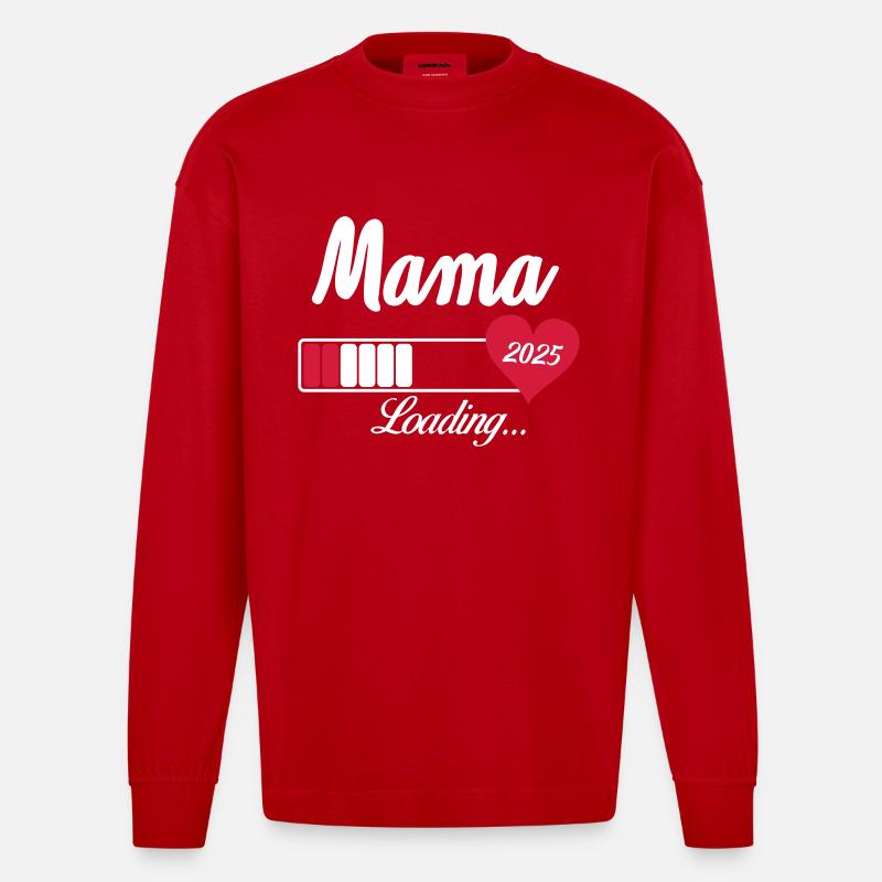 mama loading 2025 - Heavyweight Oversized Organic Langarmshirt Made in EU - Rot