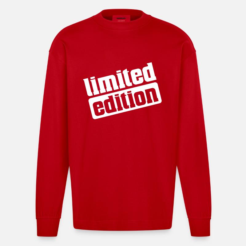 Édition limitée - Manches longues bio épais oversize fabriqué en UE - rouge