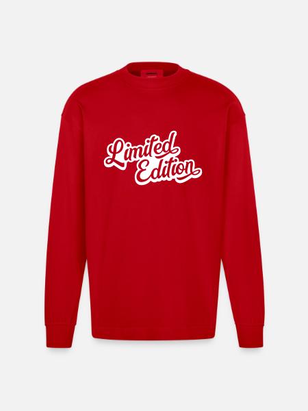 Limited Edition - Heavyweight Oversized Organic Longsleeve Shirt Made in EU - red