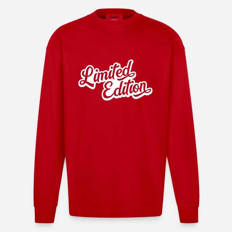 Édition limitée - Manches longues bio épais oversize fabriqué en UE - rouge