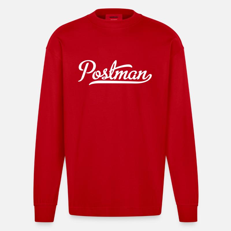 Postbote - Heavyweight Oversized Organic Langarmshirt Made in EU - Rot