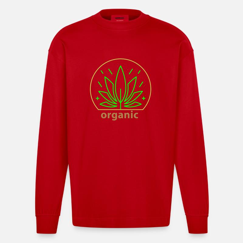 CN19 - Heavyweight Oversized Organic Langarmshirt Made in EU - Rot