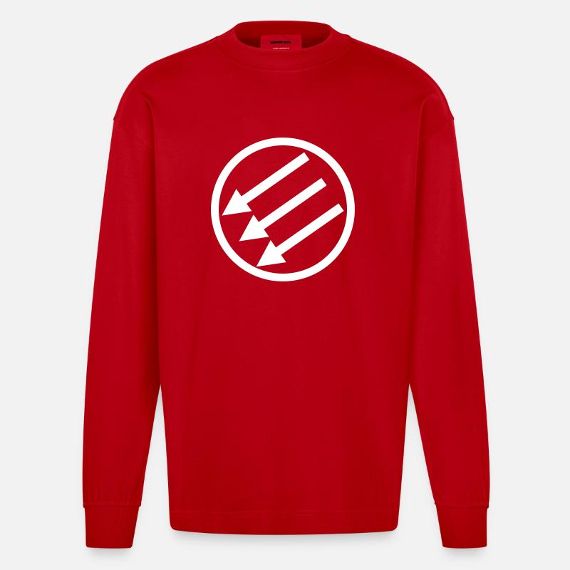 Turning Pfeile - Heavyweight Oversized Organic Longsleeve Shirt Made in EU - red