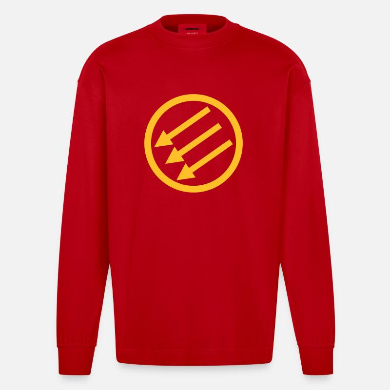 Järnfronten / Eiserne Front / Iron Front - Heavyweight Oversized Organic Langarmshirt Made in EU - Rot