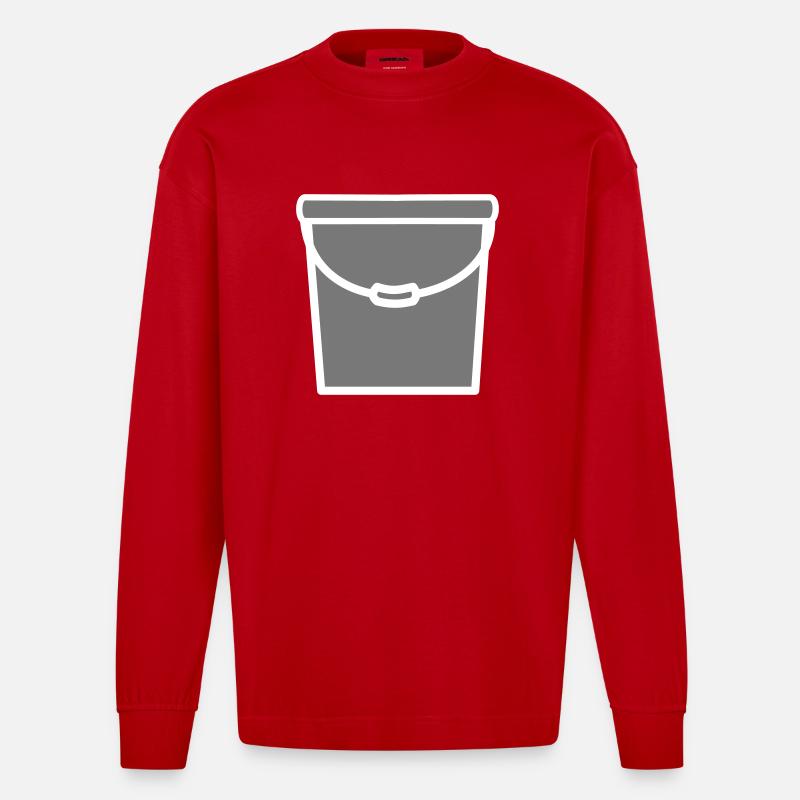 Kuebel Eimer - Heavyweight Oversized Organic Langarmshirt Made in EU - Rot