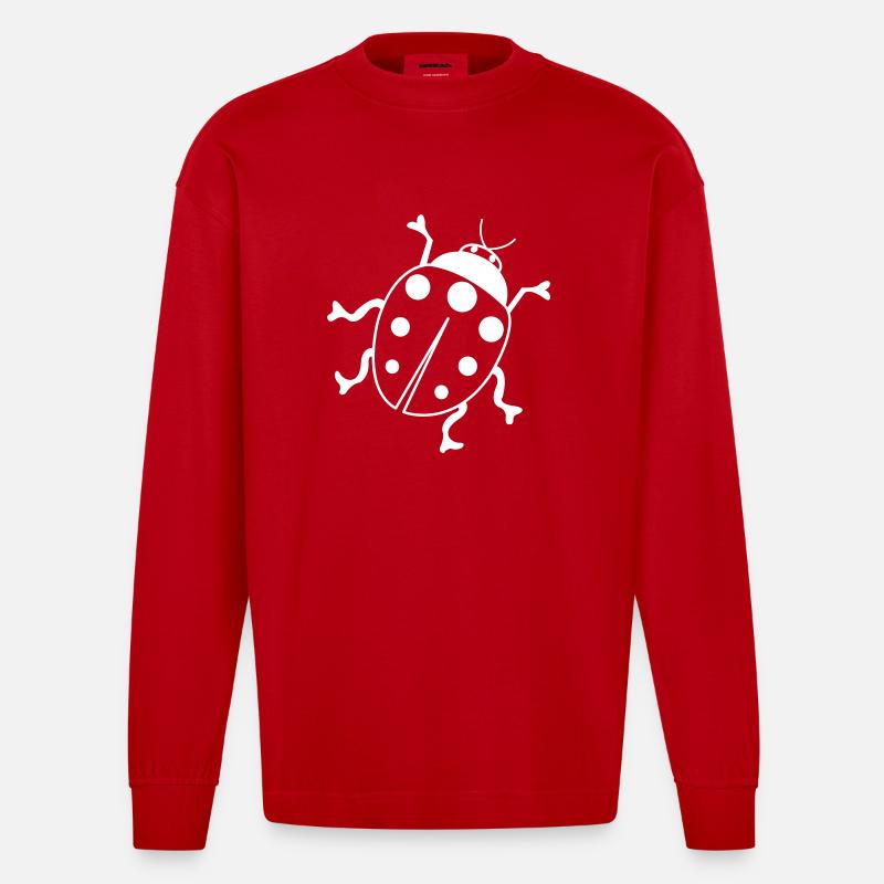 marienkäfer 01 - Heavyweight Oversized Organic Langarmshirt Made in EU - Rot