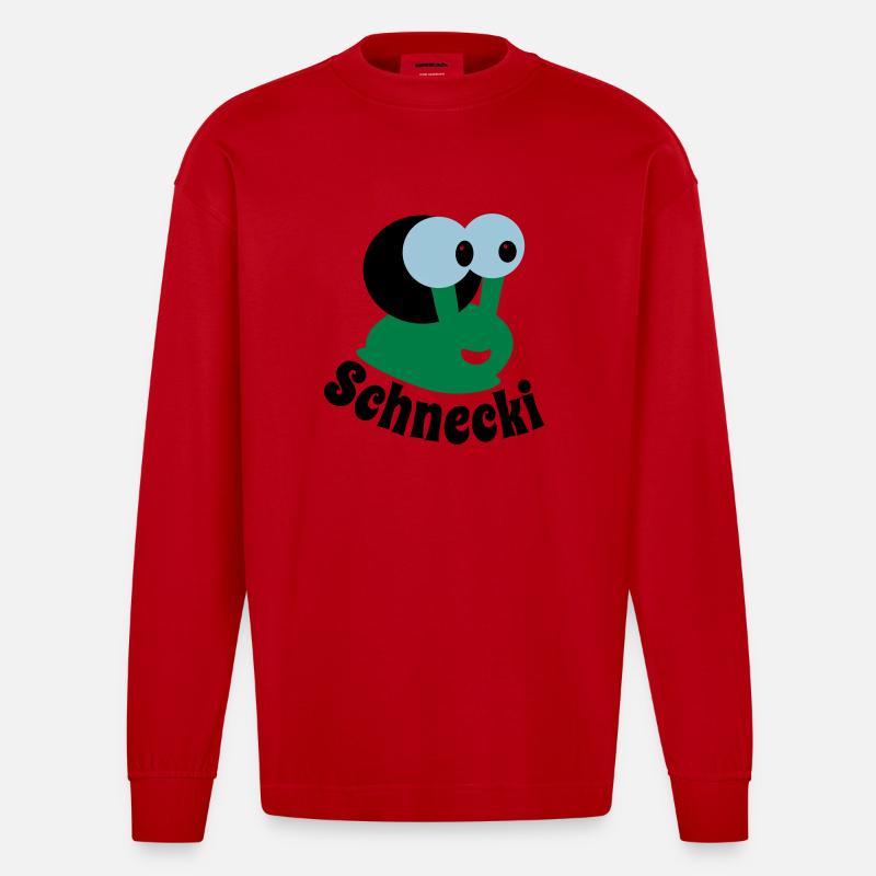 Schnecki - Heavyweight Oversized Organic Langarmshirt Made in EU - Rot