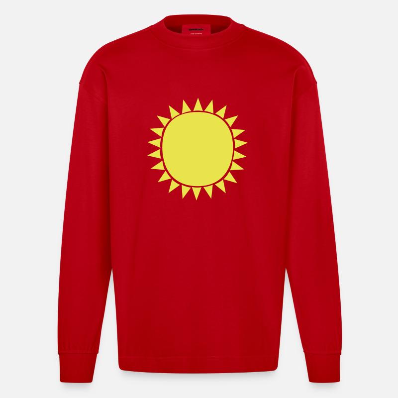 Soleil Soleil - Manches longues bio épais oversize fabriqué en UE - rouge