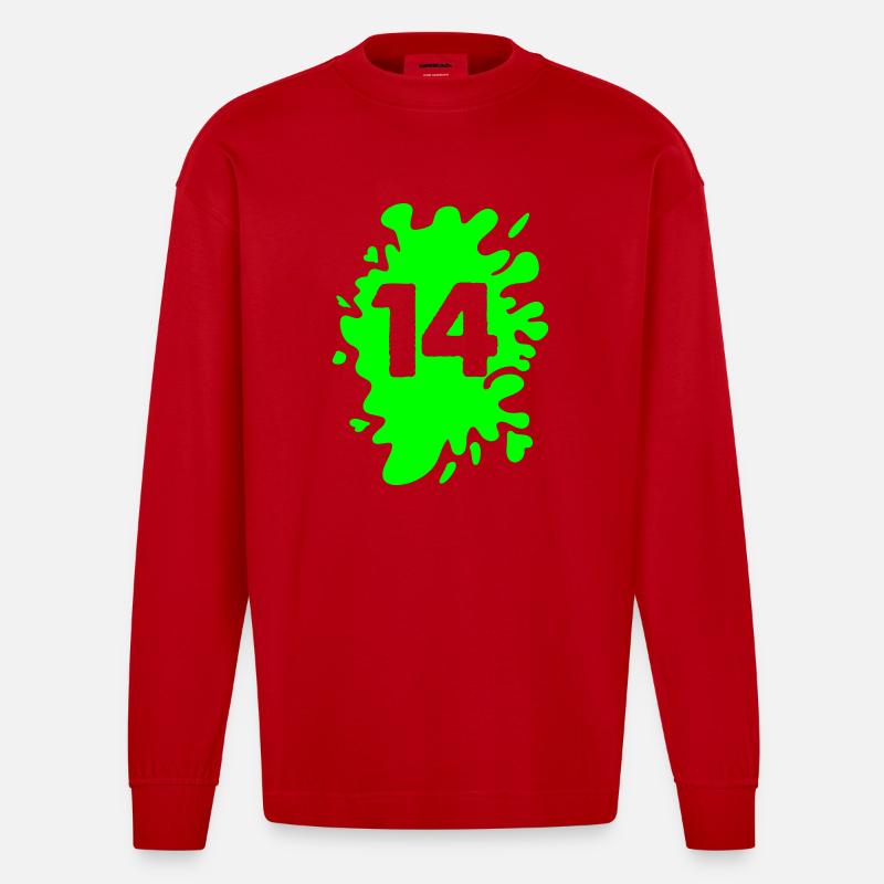 Klecks 14 - Heavyweight Oversized Organic Langarmshirt Made in EU - Rot