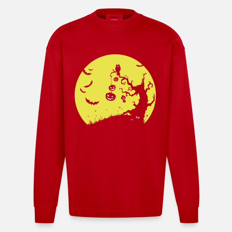 Halloween - Heavyweight Oversized Organic Langarmshirt Made in EU - Rot