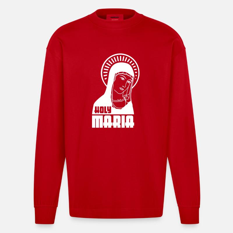 Sainte Marie - Manches longues bio épais oversize fabriqué en UE - rouge