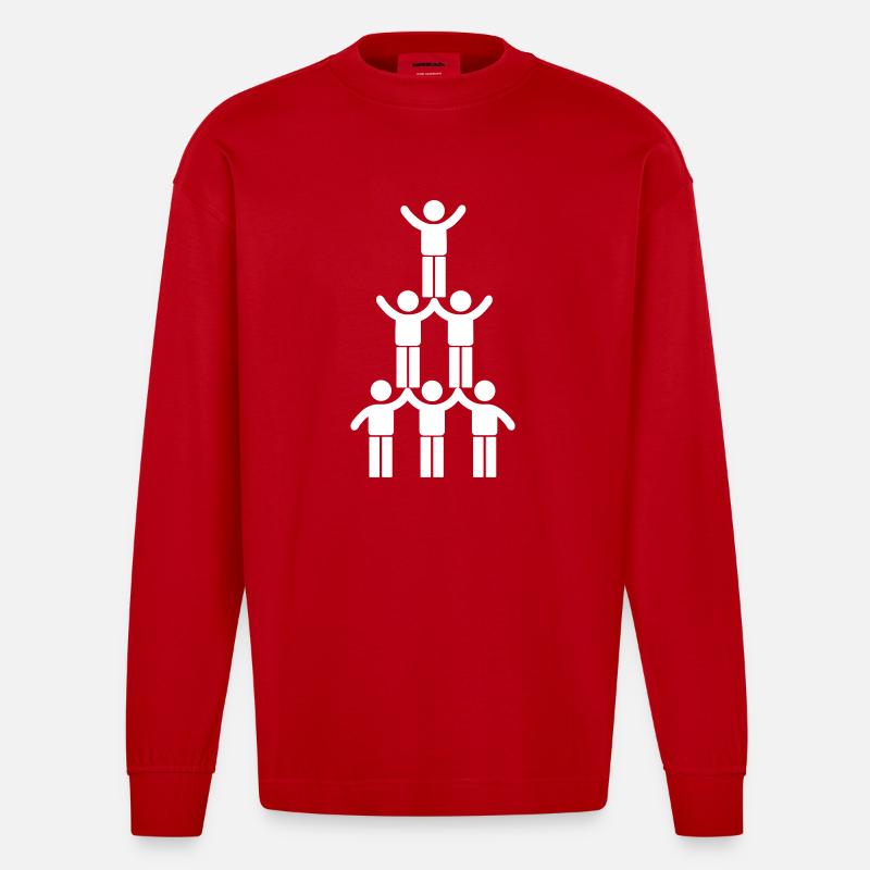 Teamwork - Heavyweight Oversized Organic Langarmshirt Made in EU - Rot