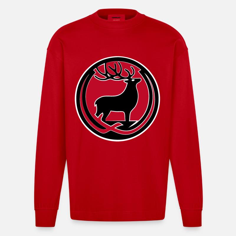 der Herr des Waldes - Heavyweight Oversized Organic Langarmshirt Made in EU - Rot