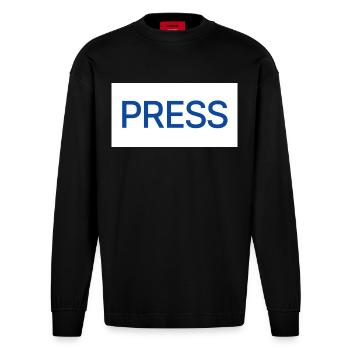 PRESSER - Manches longues bio épais oversize fabriqué en UE - SOLID BLACK - Devant