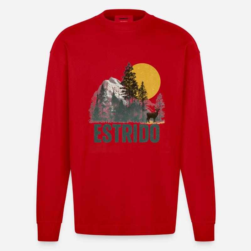 Famille Estrido Basic - Manches longues bio épais oversize fabriqué en UE - rouge