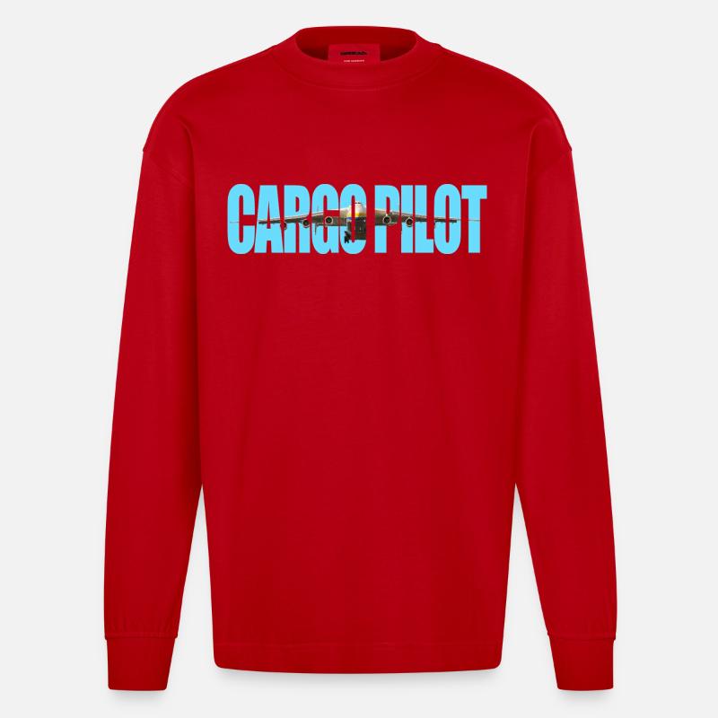 Cargo pilot An-225 - Heavyweight Oversized Organic Langarmshirt Made in EU - Rot