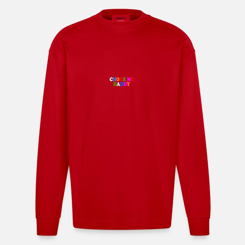 Choke me daddy - Heavyweight Oversized Organic Langarmshirt Made in EU - Rot