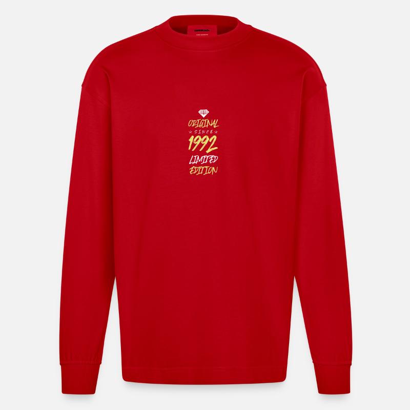 1992 Édition limitée - Manches longues bio épais oversize fabriqué en UE - rouge
