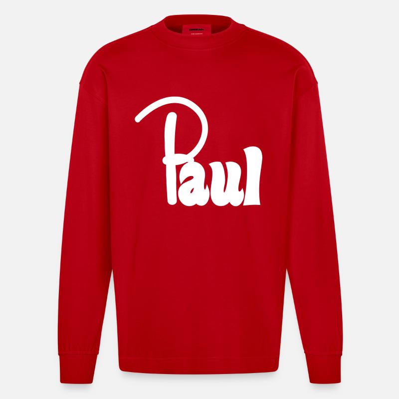 Paul - Heavyweight Oversized Organic Langarmshirt Made in EU - Rot