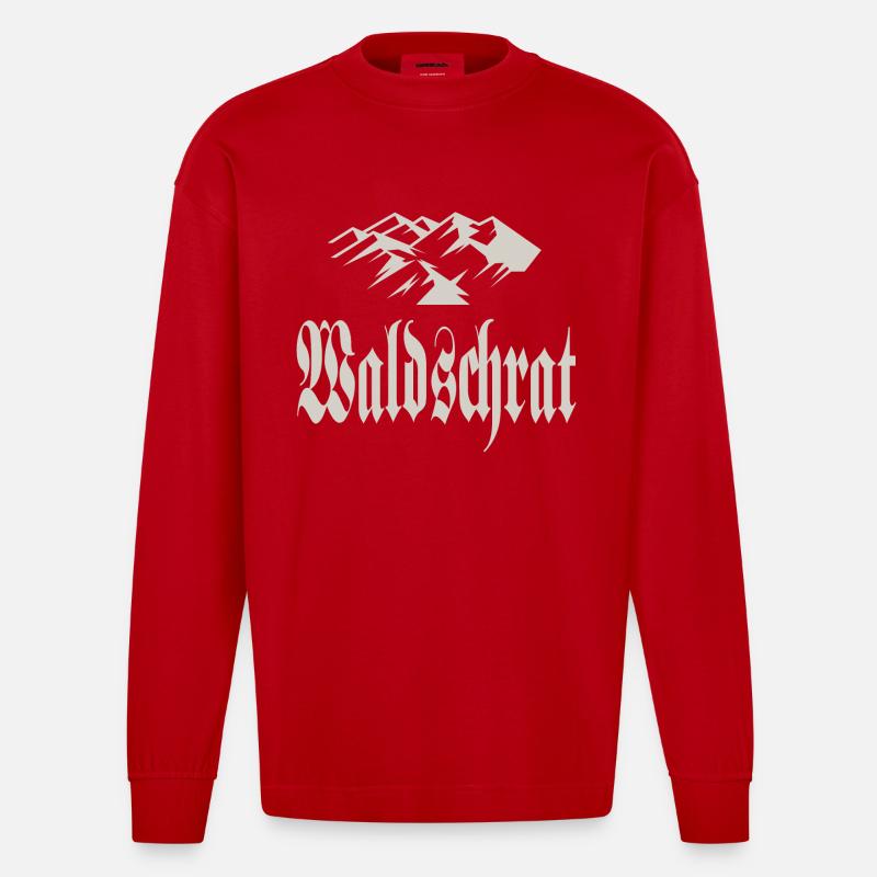 Waldschrat - Heavyweight Oversized Organic Langarmshirt Made in EU - Rot