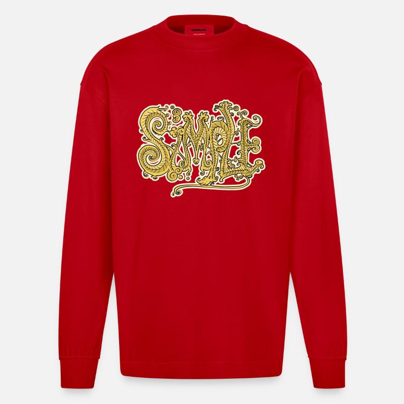 Graff Einfach - Heavyweight Oversized Organic Langarmshirt Made in EU - Rot
