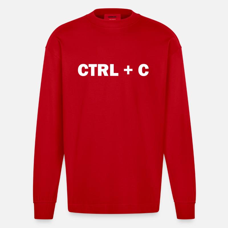 CTRL + C - Heavyweight Oversized Organic Langarmshirt Made in EU - Rot