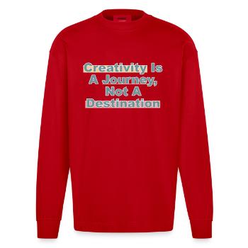 Creative Journey - Heavyweight Oversized Organic Longsleeve Shirt Made in EU - red - Front