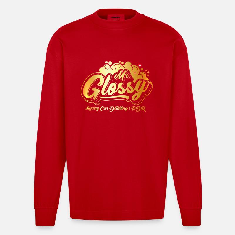 Mr. Glossy - Heavyweight Oversized Organic Langarmshirt Made in EU - Rot