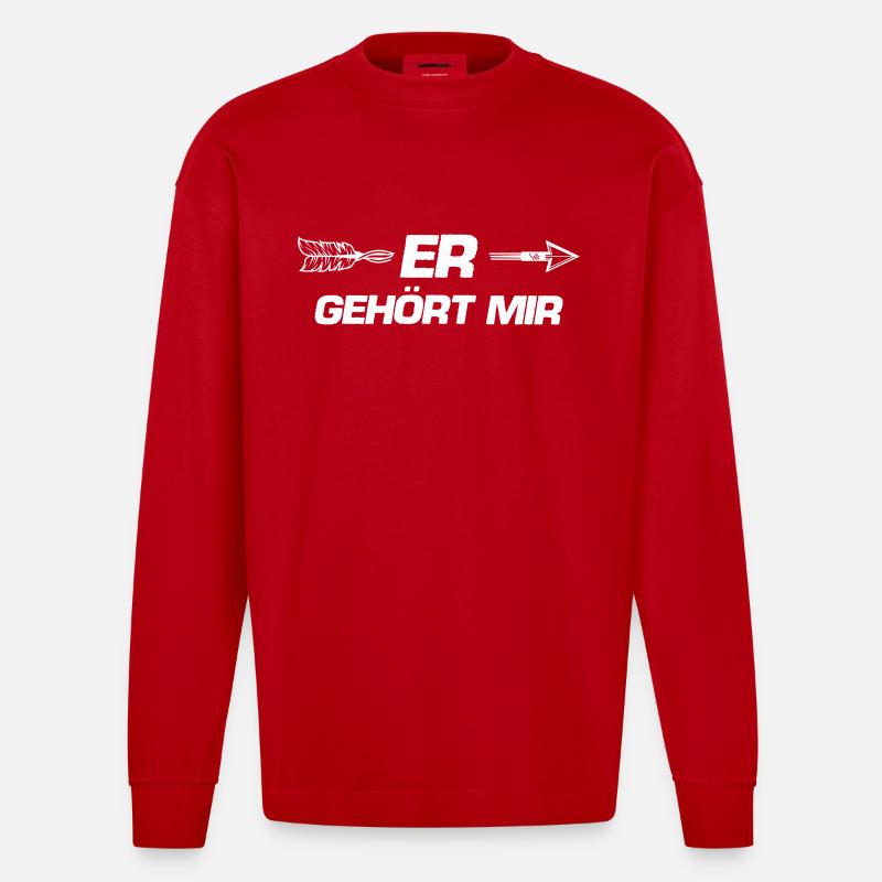 Il est à moi - Manches longues bio épais oversize fabriqué en UE - rouge