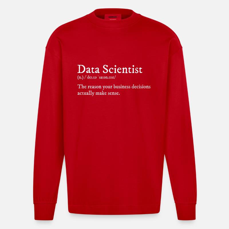 Conception Data Scientist - Manches longues bio épais oversize fabriqué en UE - rouge