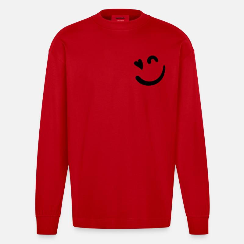 Leuchtfeuer-Logo - Rot - Heavyweight Oversized Organic Langarmshirt Made in EU - Rot