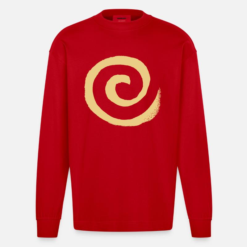 Spirale - Heavyweight Oversized Organic Langarmshirt Made in EU - Rot