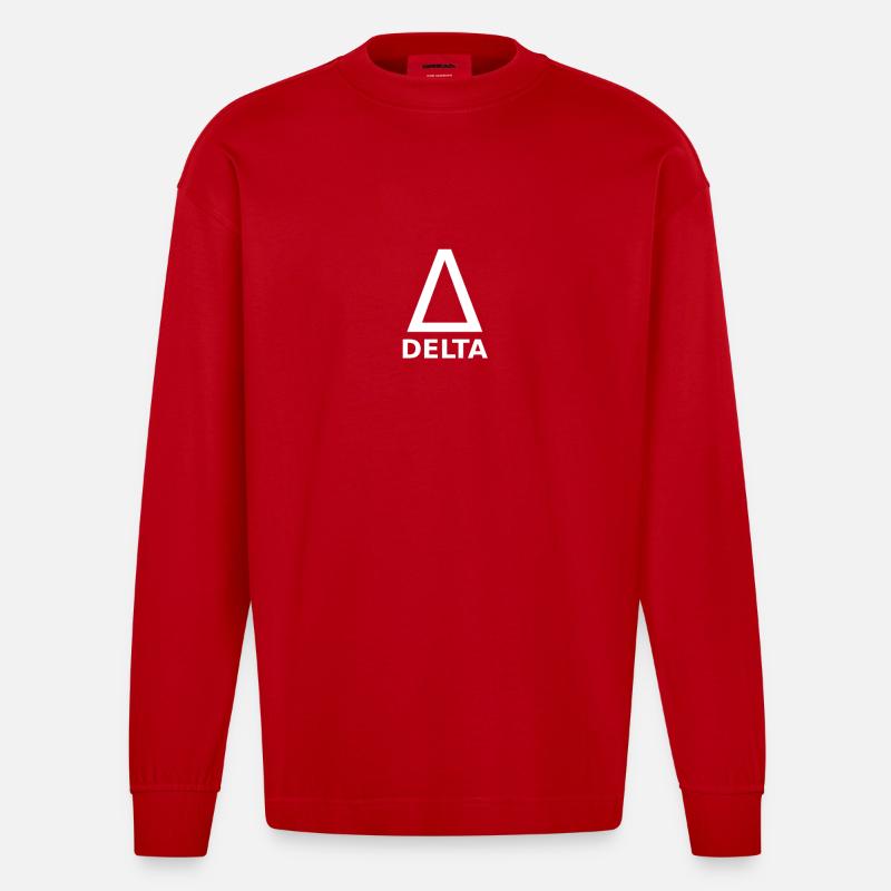 Brousse grecque Delta - Manches longues bio épais oversize fabriqué en UE - rouge