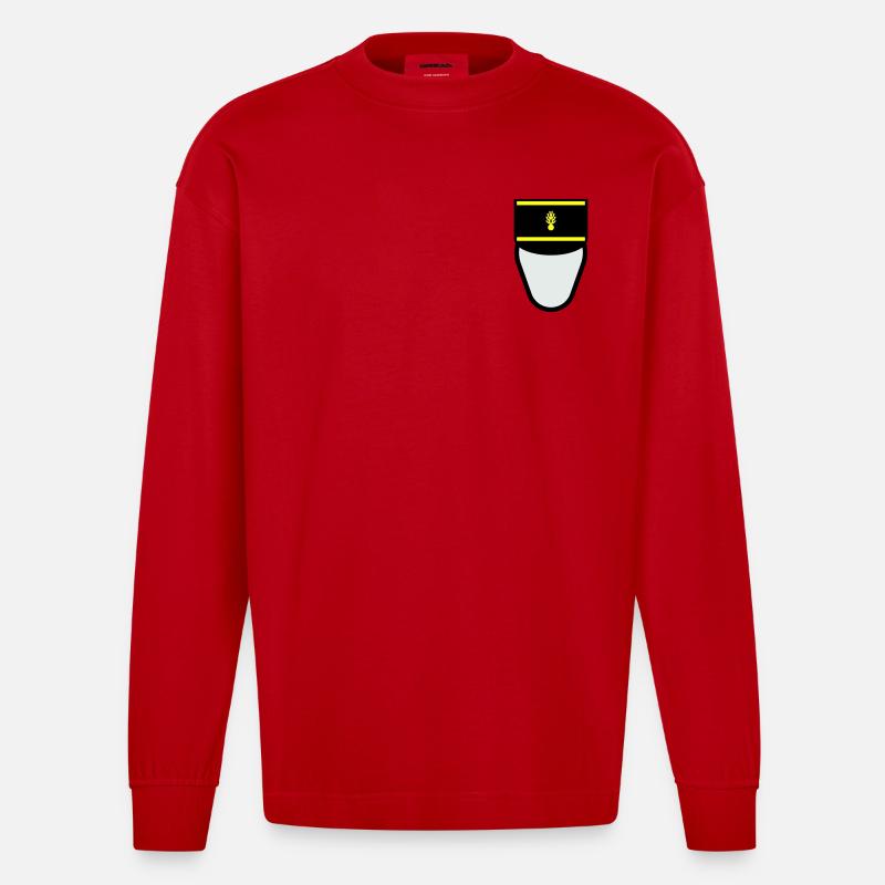 Gendarm Képi G.M. (Mobile Constable) - Heavyweight Oversized Organic Langarmshirt Made in EU - Rot