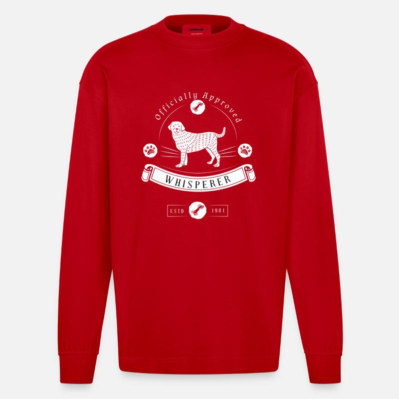 Hunde Flüsterer Desing - Heavyweight Oversized Organic Langarmshirt Made in EU - Rot