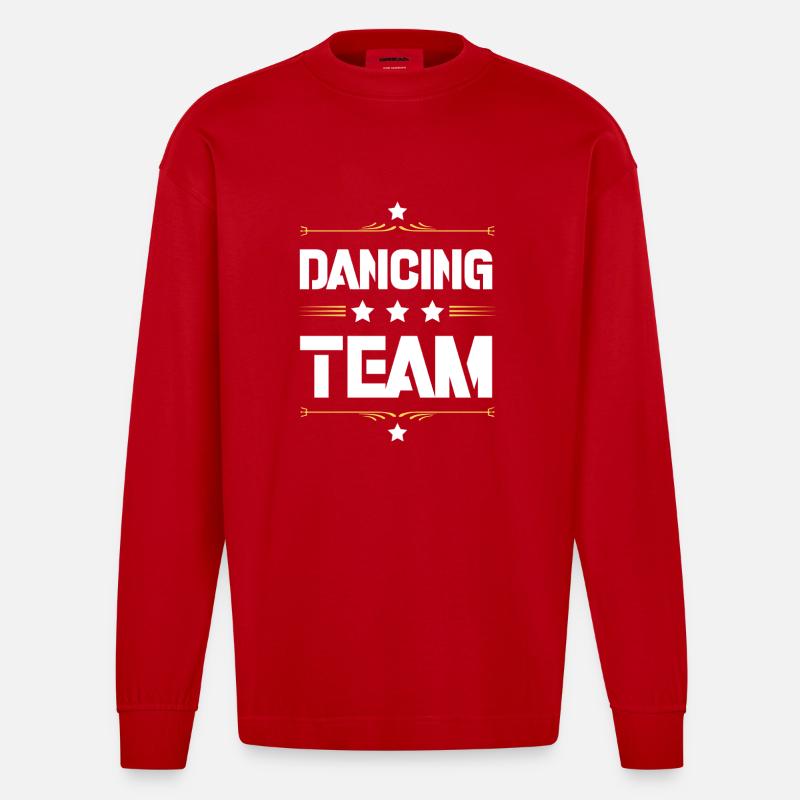 Dancing Team - Heavyweight Oversized Organic Langarmshirt Made in EU - Rot