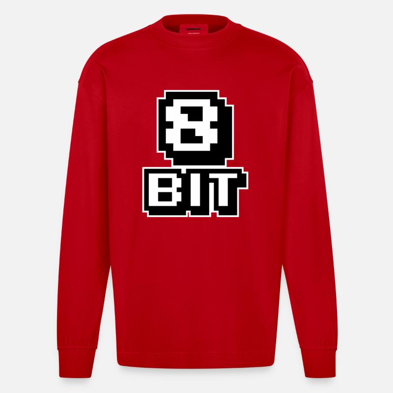 8-bit computers - Heavyweight Oversized Organic Longsleeve Shirt Made in EU - red