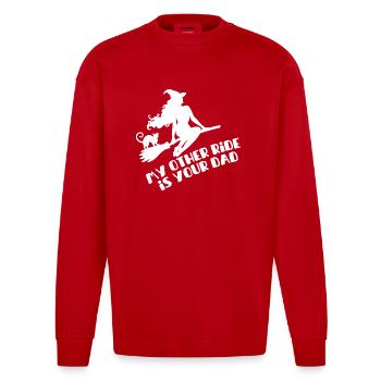 Mon autre manège est le design d’Halloween de ton père - Manches longues bio épais oversize fabriqué en UE - rouge - Devant