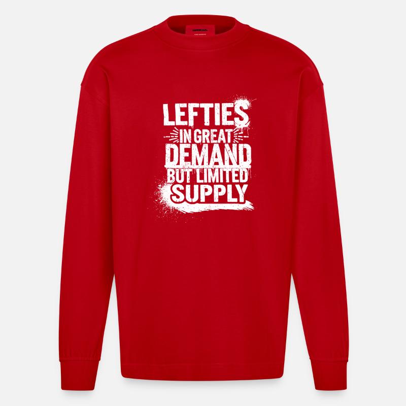 Lefties sind einzigartig - Heavyweight Oversized Organic Langarmshirt Made in EU - Rot