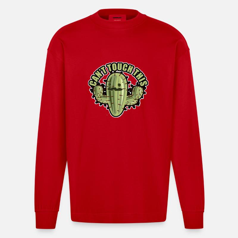 cant touch this - Heavyweight Oversized Organic Langarmshirt Made in EU - Rot