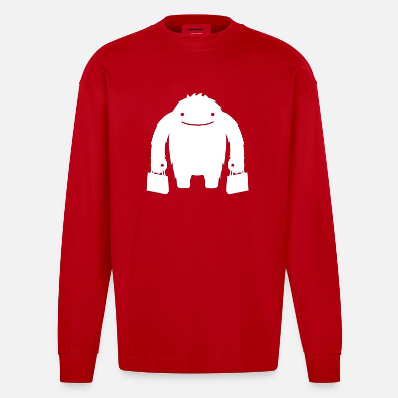 Monster - Heavyweight Oversized Organic Langarmshirt Made in EU - Rot