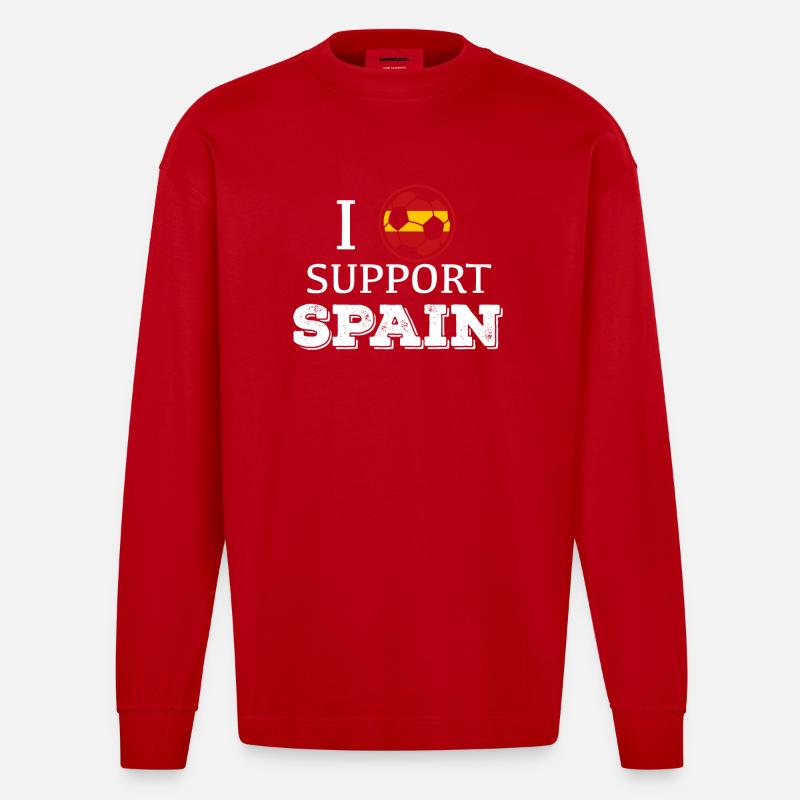 Fussball Spanien - Heavyweight Oversized Organic Langarmshirt Made in EU - Rot