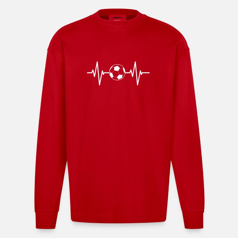 Fussball - Heavyweight Oversized Organic Langarmshirt Made in EU - Rot