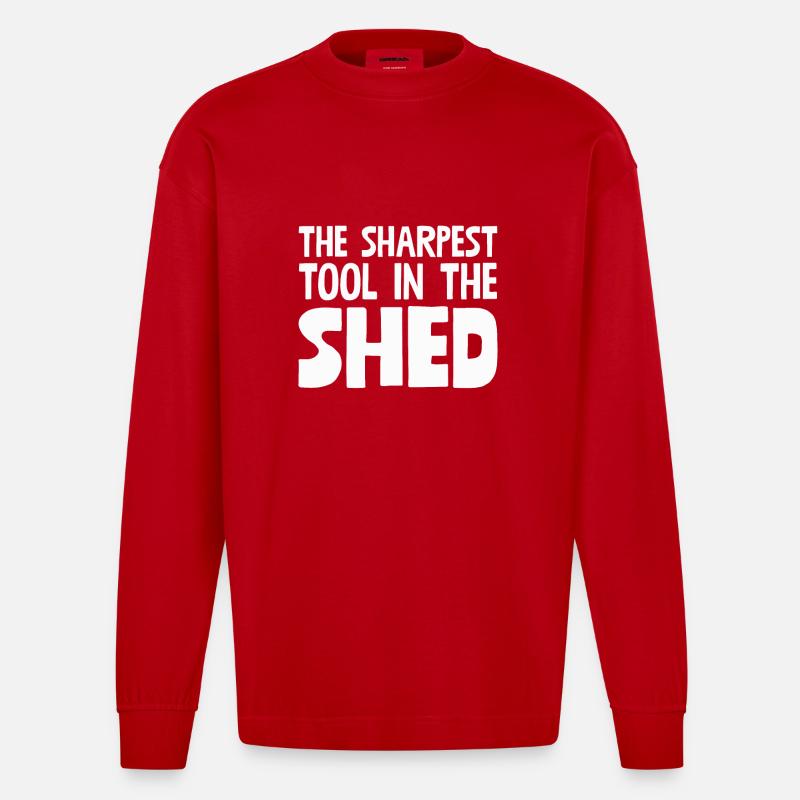 The Sharpest Tool In The Shed - Heavyweight Oversized Organic Longsleeve Shirt Made in EU - red
